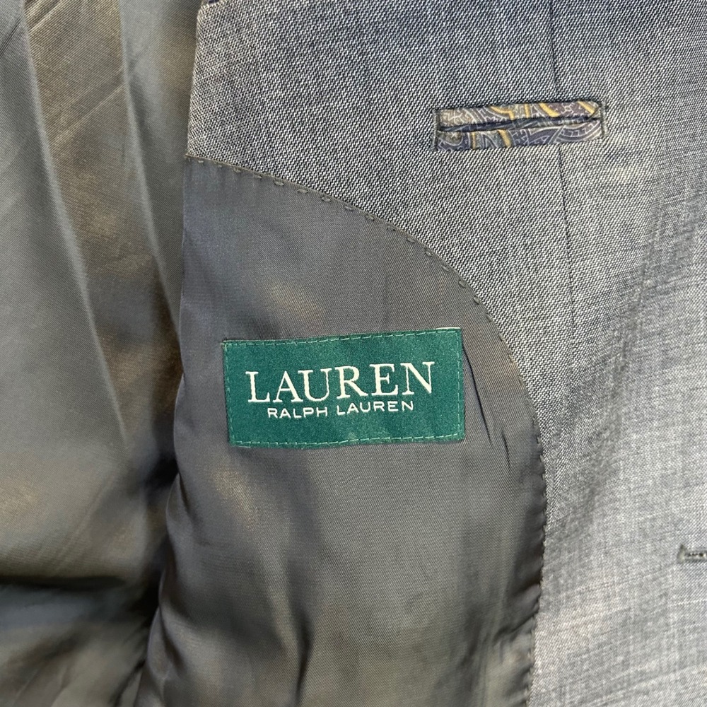 Lauren Ralph Lauren Mens 44S Grey 100% Wool Two Button Blazer Sport Coat Jacket - Picture 2 of 7